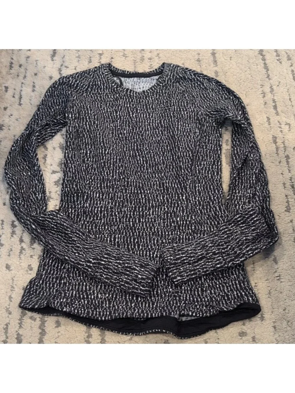 Lululemon Runderful Long Sleeve Knotted Jacquard Black White